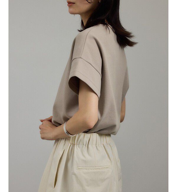 SALON adam et rope'「【WEB限定】フレンチスリーブポンチTシャツ［太ボーダー/無地］」|Tシャツ・カットソー|