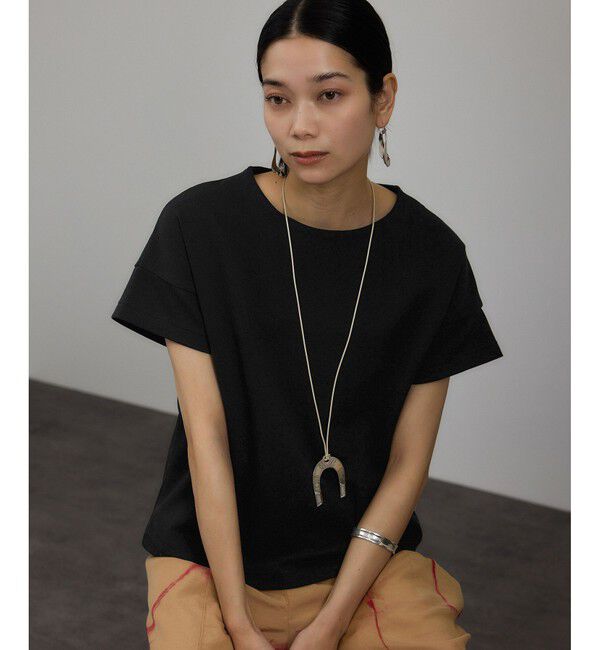 SALON adam et rope'「【WEB限定】フレンチスリーブポンチTシャツ［太ボーダー/無地］」|Tシャツ・カットソー|