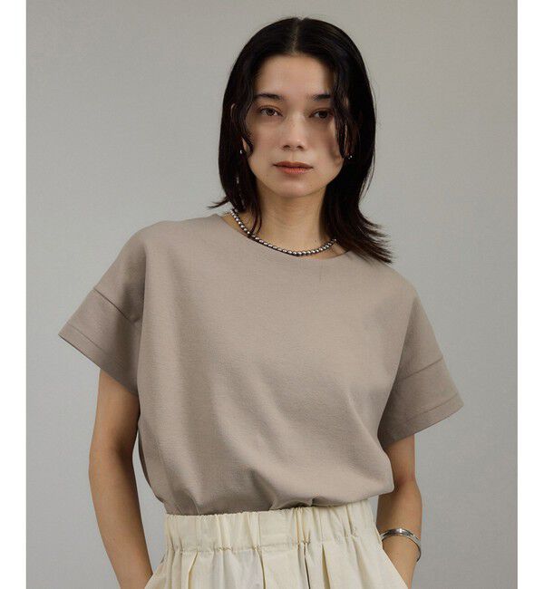 SALON adam et rope'「【WEB限定】フレンチスリーブポンチTシャツ［太ボーダー/無地］」|Tシャツ・カットソー|