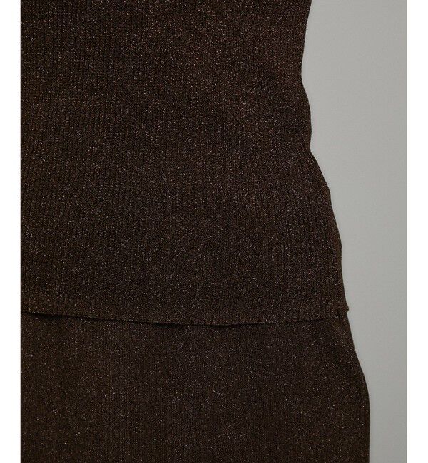 SALON adam et rope'「ブライトリブハーフスリーブプルオーバー/ラメニット［セットアップ対応］」|ニット・セーター|