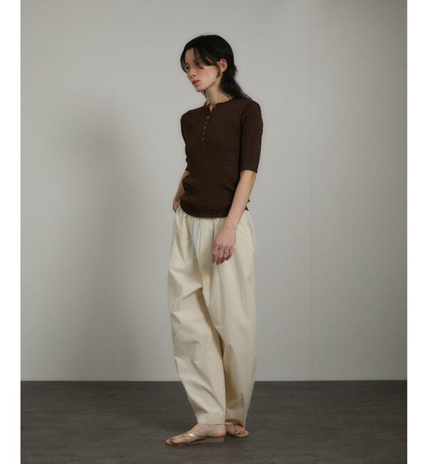 SALON adam et rope'「ブライトリブハーフスリーブプルオーバー/ラメニット［セットアップ対応］」|ニット・セーター|