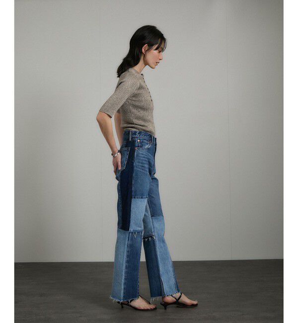 SALON adam et rope'「ブライトリブハーフスリーブプルオーバー/ラメニット［セットアップ対応］」|ニット・セーター|