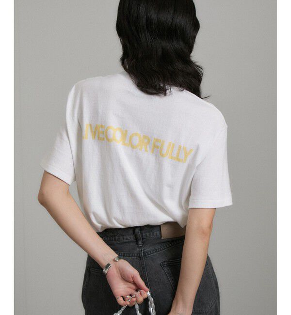 SALON adam et rope'「【Americana（アメリカーナ）】ラフィー丸胴 ロゴプリントTシャツ / レタリングTシャツ」|Tシャツ・カットソー|