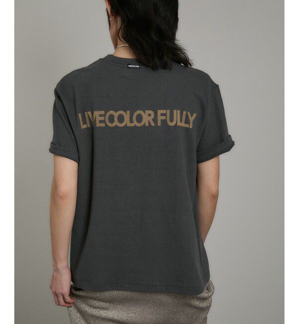 SALON adam et rope'「【Americana（アメリカーナ）】ラフィー丸胴 ロゴプリントTシャツ / レタリングTシャツ」|Tシャツ・カットソー|