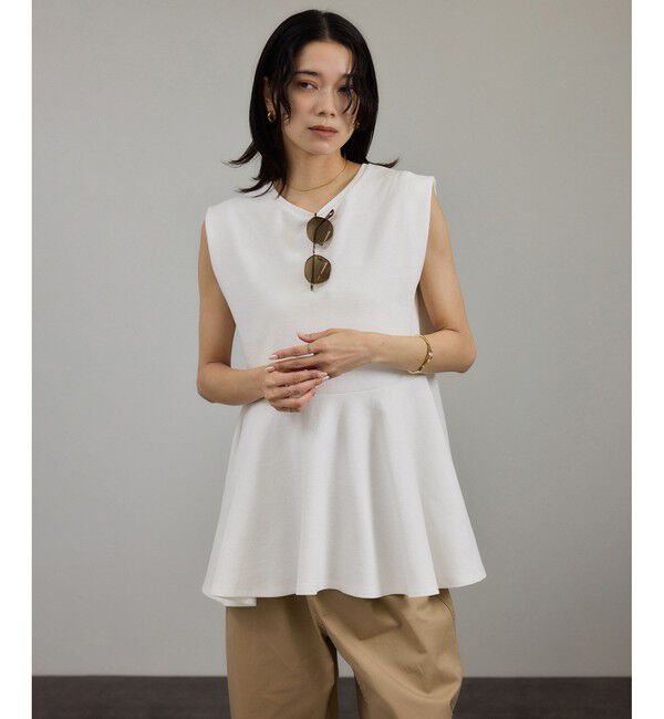 SALON adam et rope'「【WEB限定】ショルダータックペプラムプルオーバー」|Tシャツ・カットソー|