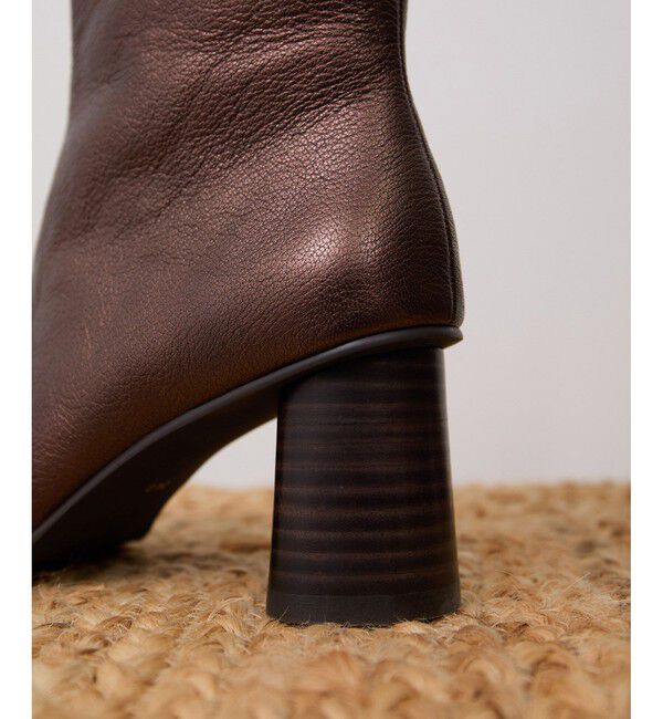 SALON adam et rope'「【WEB限定】レザースクエアトゥヒールショートブーツ」|ロングブーツ|