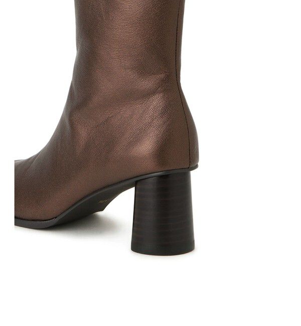 SALON adam et rope'「【WEB限定】レザースクエアトゥヒールショートブーツ」|ロングブーツ|