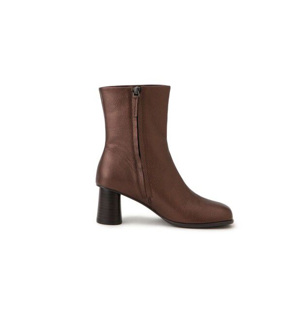 SALON adam et rope'「【WEB限定】レザースクエアトゥヒールショートブーツ」|ロングブーツ|