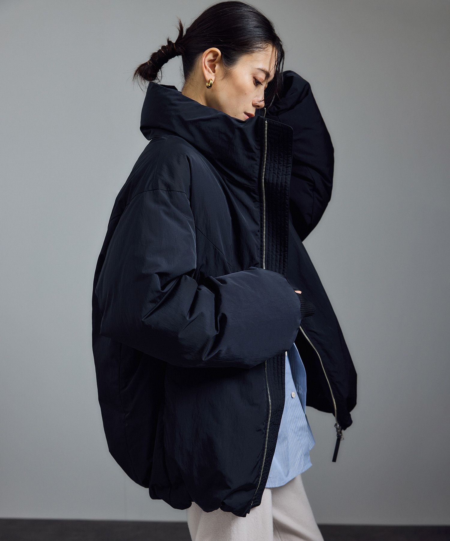 SALON adam et rope'「[GREENDOWN（グリーンダウン）][撥水加工]スタンドカラーダウンジャケット 2」|ダウン|ブラック(01)