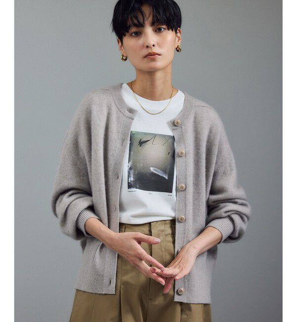 SALON adam et rope'「カシミヤクルーネックニットカーディガン」|カーディガン|ベージュ系(28)