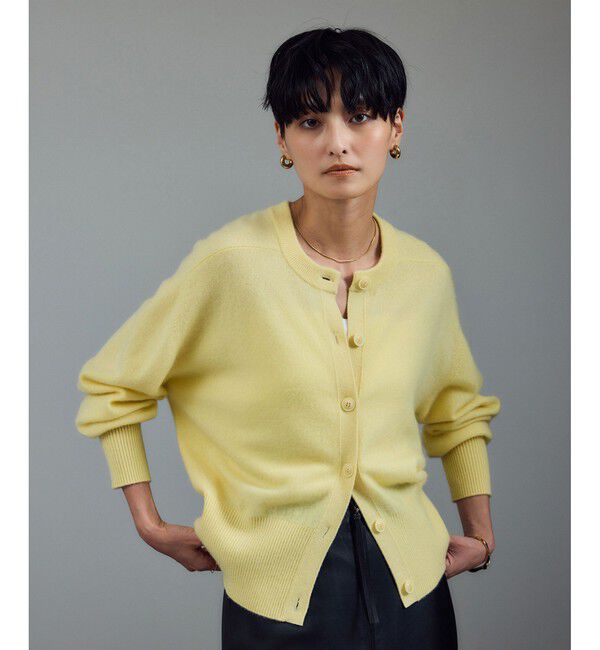SALON adam et rope'「カシミヤクルーネックニットカーディガン」|カーディガン|イエロー系(81)