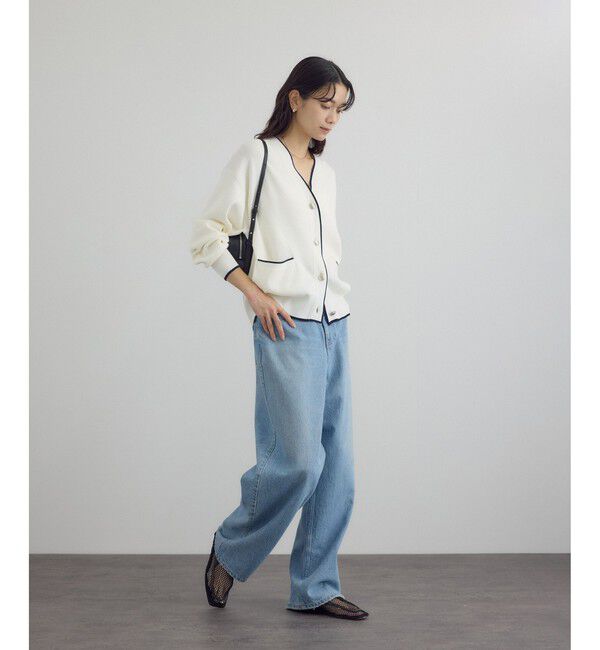 SALON adam et rope'「【WEB限定】メタルボタンスウェットライクラインカーディガン 3」|カーディガン|