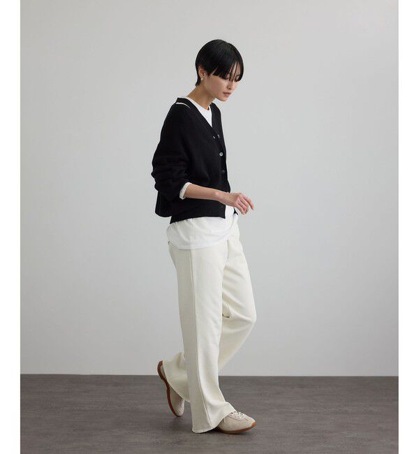 SALON adam et rope'「【WEB限定】コットンシルクネックスリットVネックカーディガン」|カーディガン|