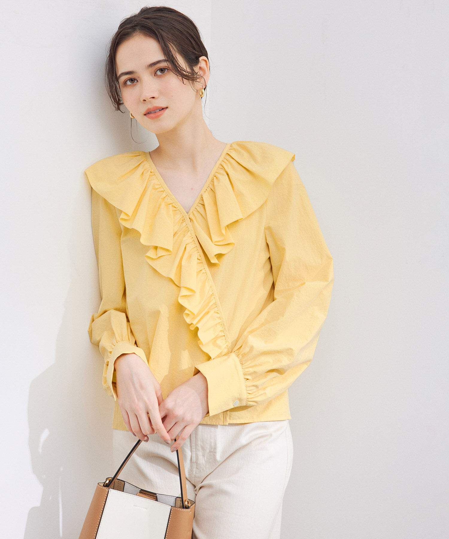 ROPE「カシュクールラッフルブラウス」|シャツ・ブラウス|