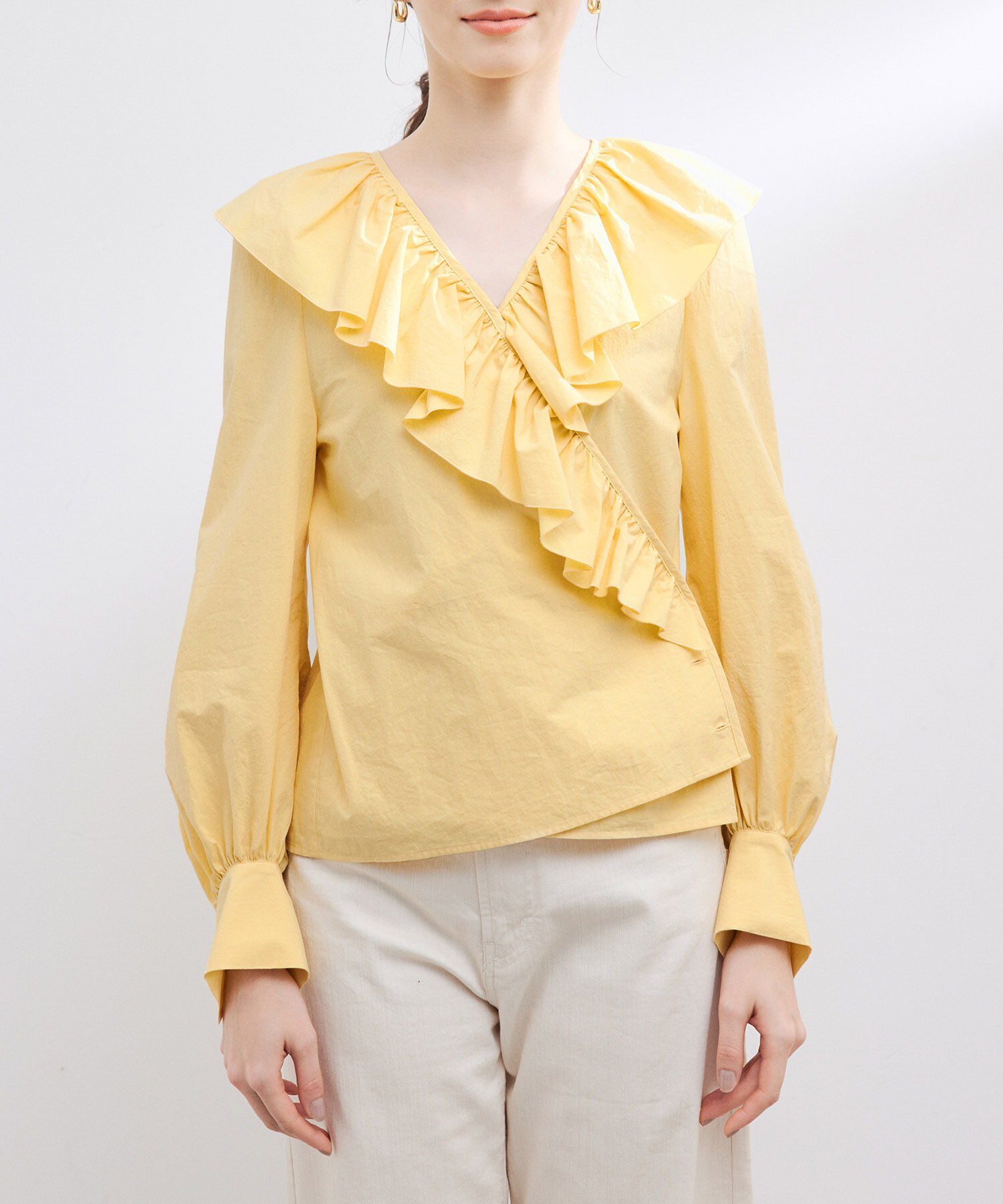 ROPE「カシュクールラッフルブラウス」|シャツ・ブラウス|