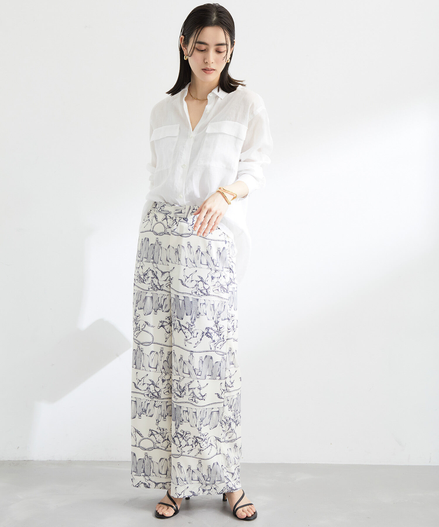 ROPE「【洗える】ラミーフラップポケットシアーシャツ/一部カラーセットアップ対応」|シャツ・ブラウス|