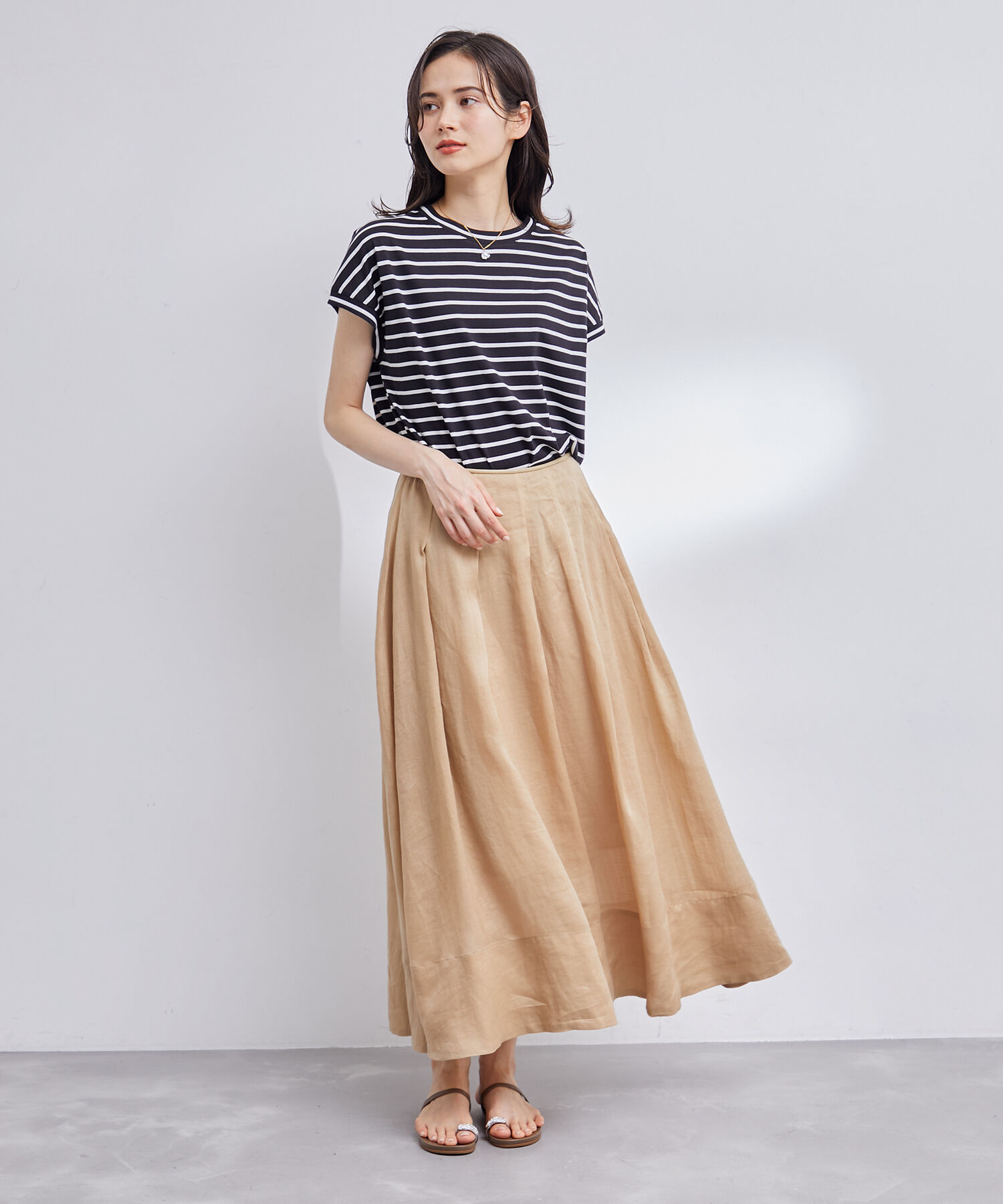 ROPE「【新色追加】【洗える】アームレットキャップスリーブTシャツ」|Tシャツ・カットソー|