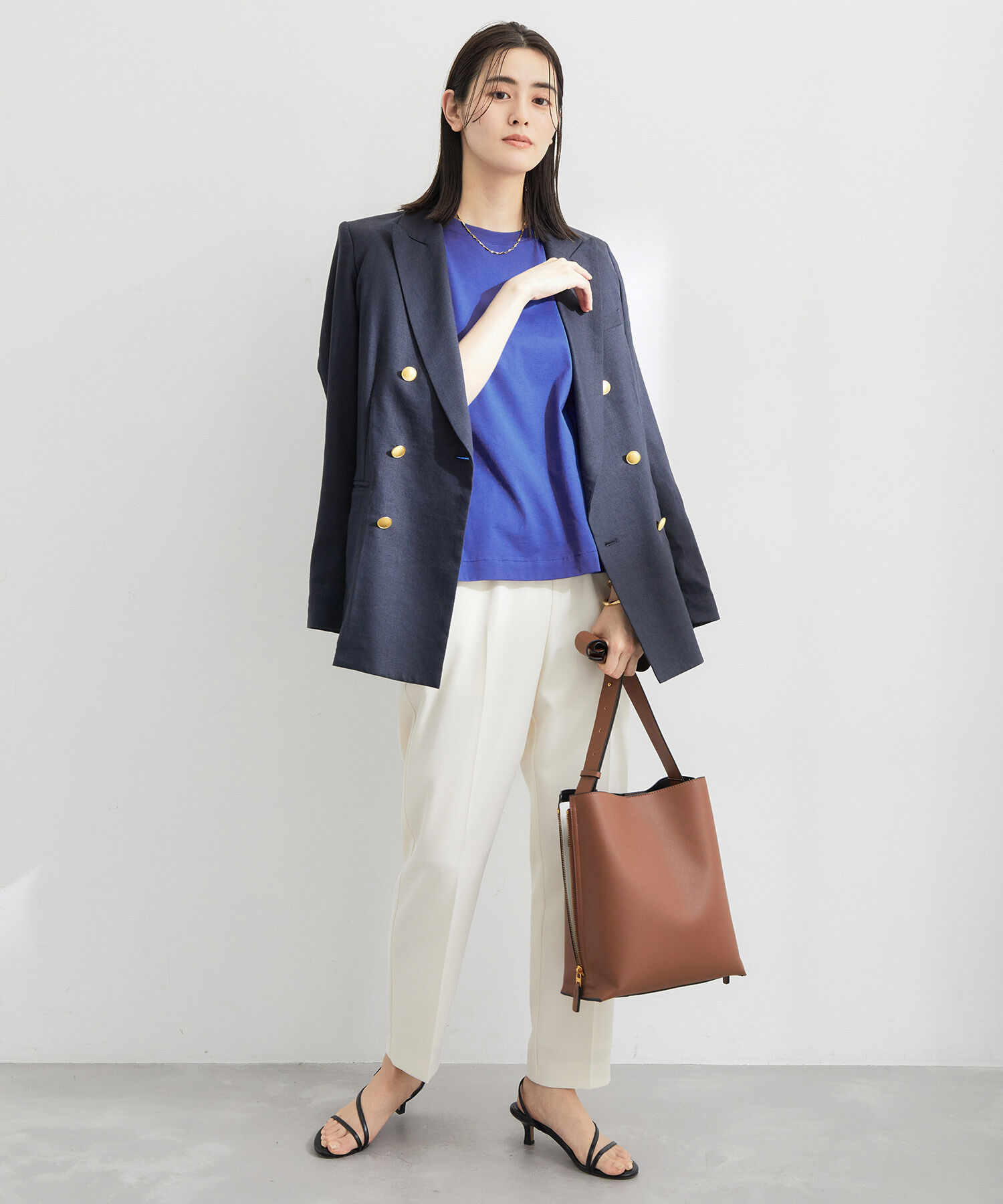 ROPE「【新色追加】【洗える】アームレットキャップスリーブTシャツ」|Tシャツ・カットソー|