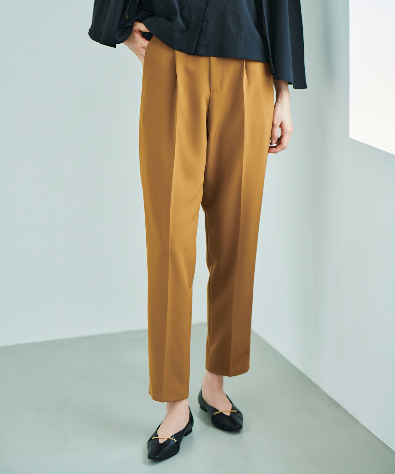 ROPE「【高評価】ダブルクロステーパードパンツ」|その他|ブラウン(22)