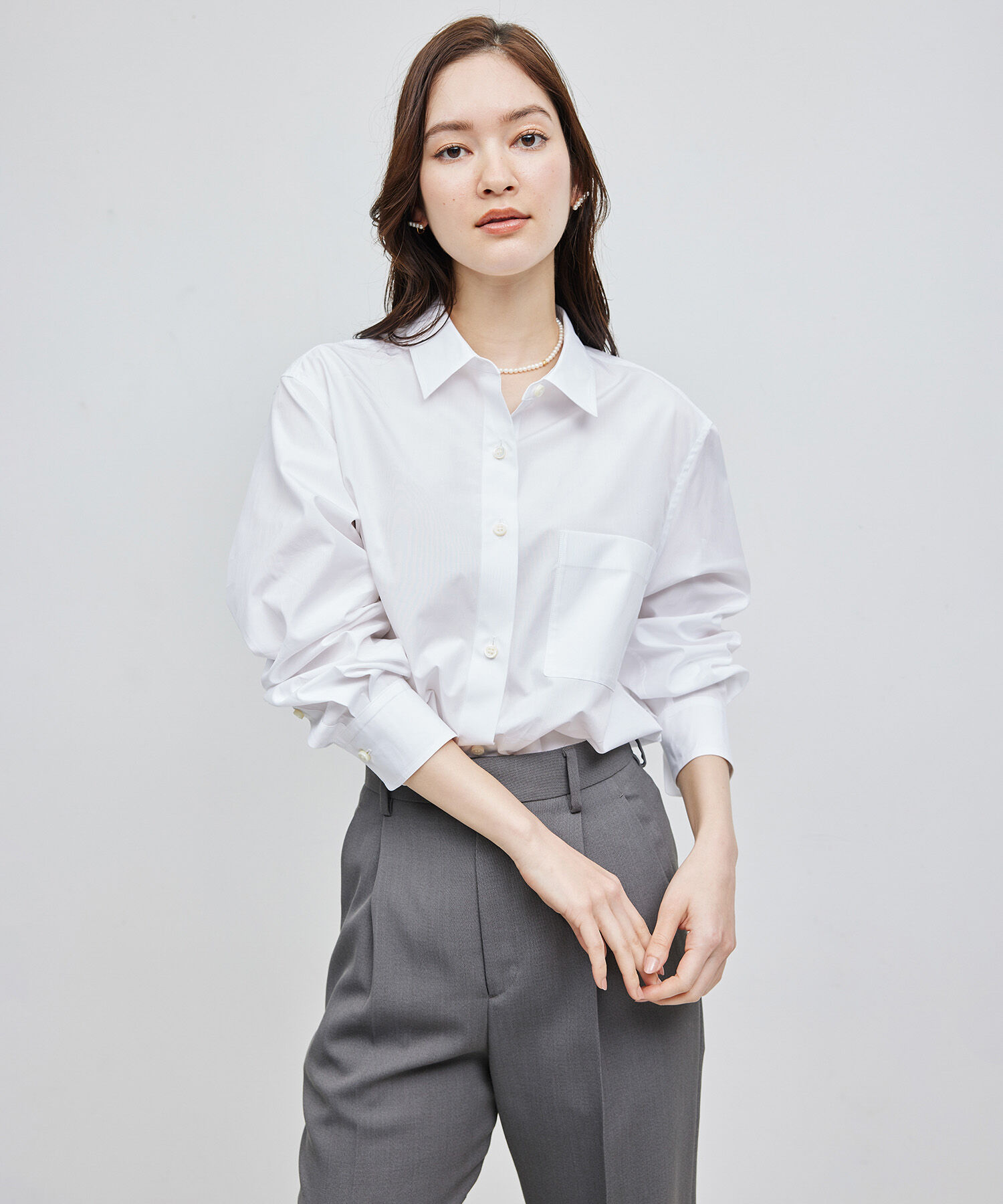 ROPE「【THOMAS MASON（トーマスメイソン）】レギュラーカラーシャツ【雑誌掲載】」|シャツ・ブラウス|オフホワイト(15)