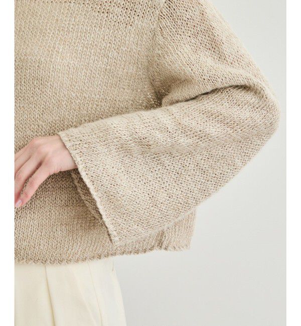 ROPE「【洗える】スラブリネン ボートネックプルオーバー」|ニット・セーター|