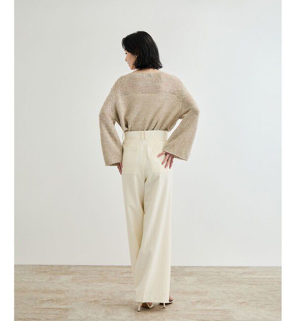 ROPE「【洗える】スラブリネン ボートネックプルオーバー」|ニット・セーター|