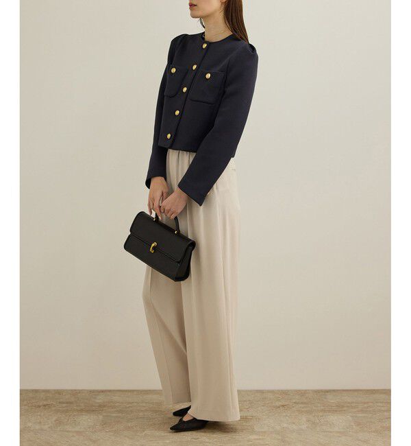 ROPE「金ボタンニットジャケット」|ノーカラージャケット|