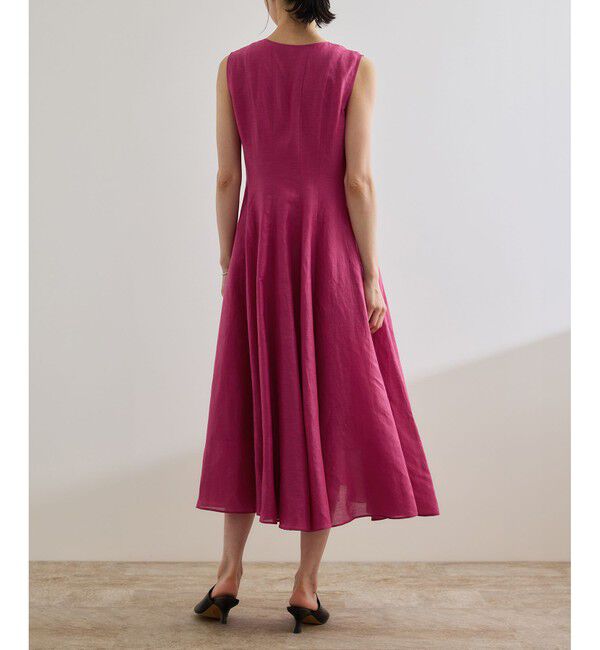 ROPE「【洗える】ブライトリネン パッチワンピース」|ワンピース|