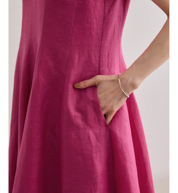 ROPE「【洗える】ブライトリネン パッチワンピース」|ワンピース|