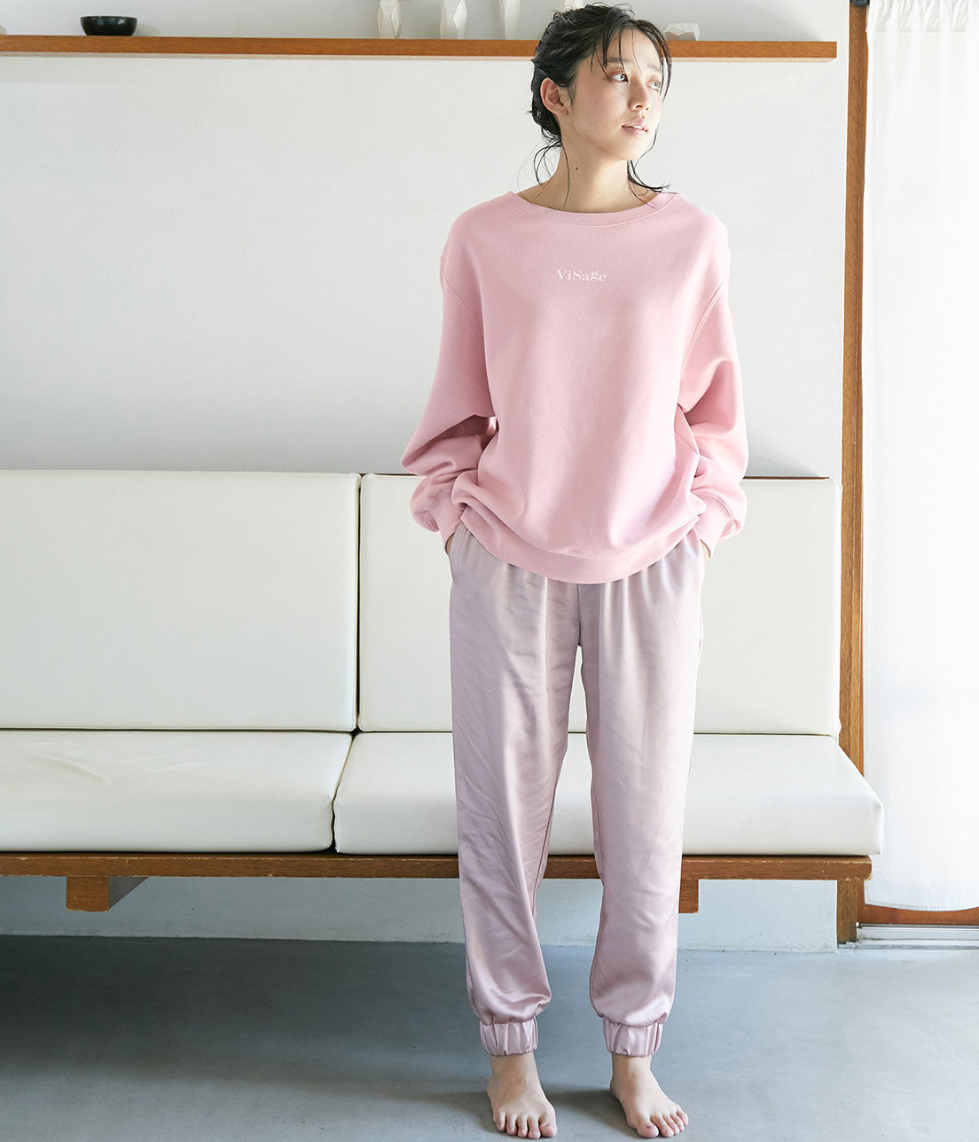 VIS「【ViSage】裏毛起毛スウェットシャツ」|ルームウェア|