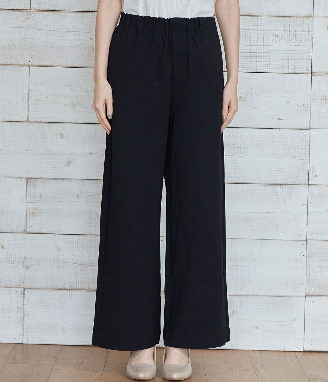 VIS「【WEB限定Lサイズ】ポンチイージーワイドパンツ」|スラックス|