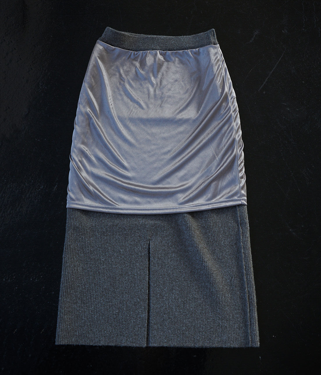 VIS「【セットアップ対応】フロントワイドリブニットスカート」|スカート|