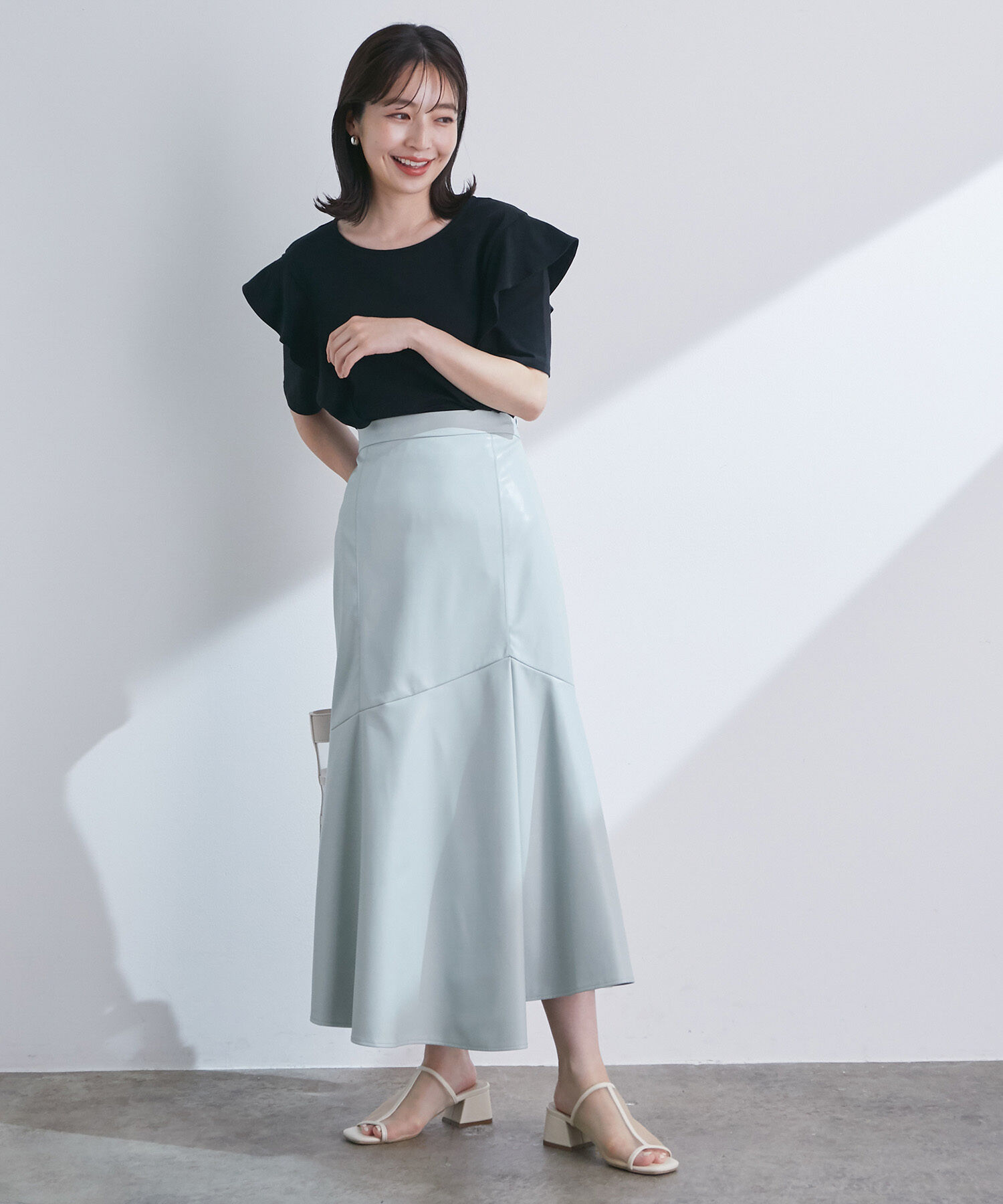 VIS「【ヴィーガンエコレザー】イレヘムスカート」|スカート|