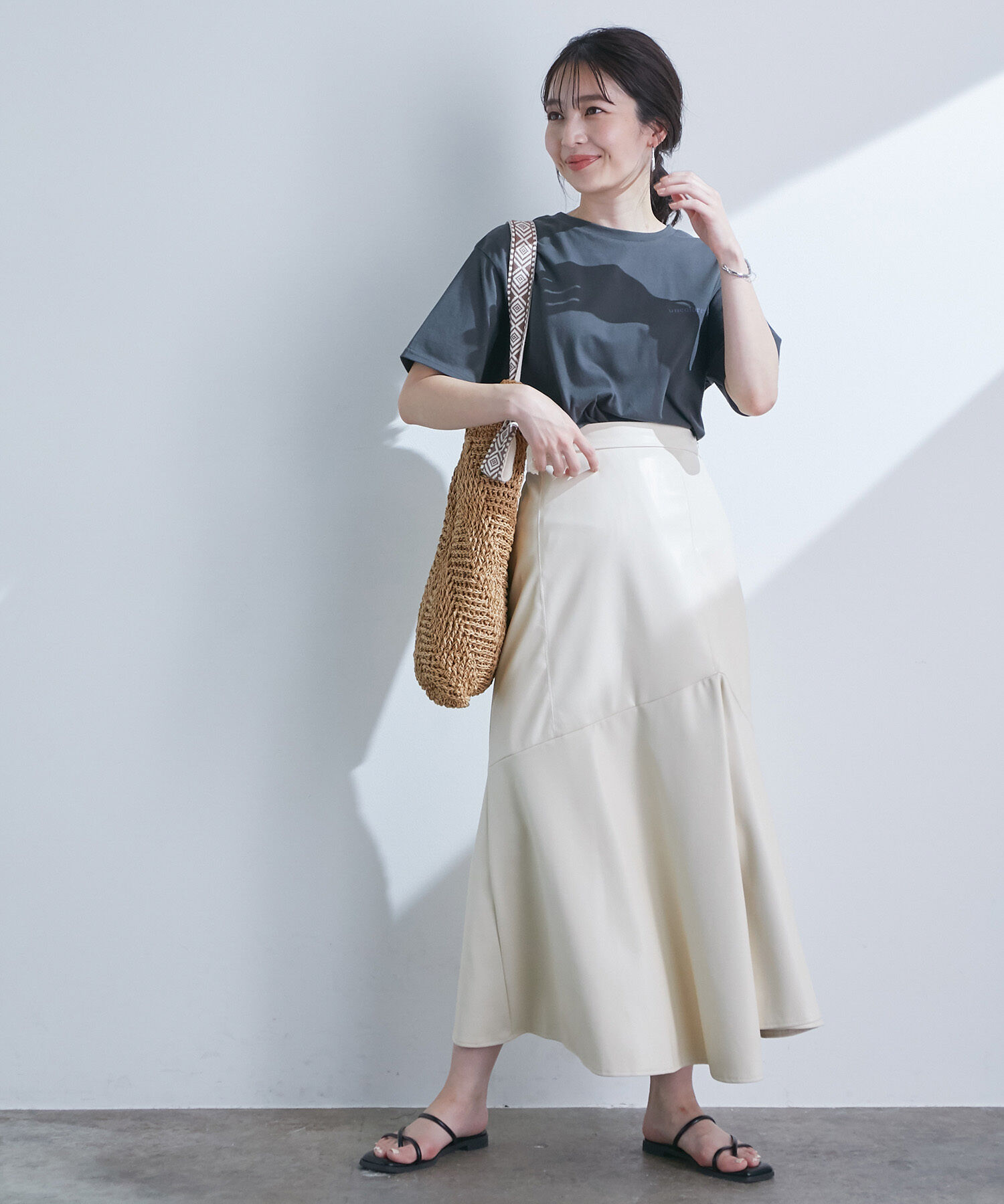 VIS「【ヴィーガンエコレザー】イレヘムスカート」|スカート|