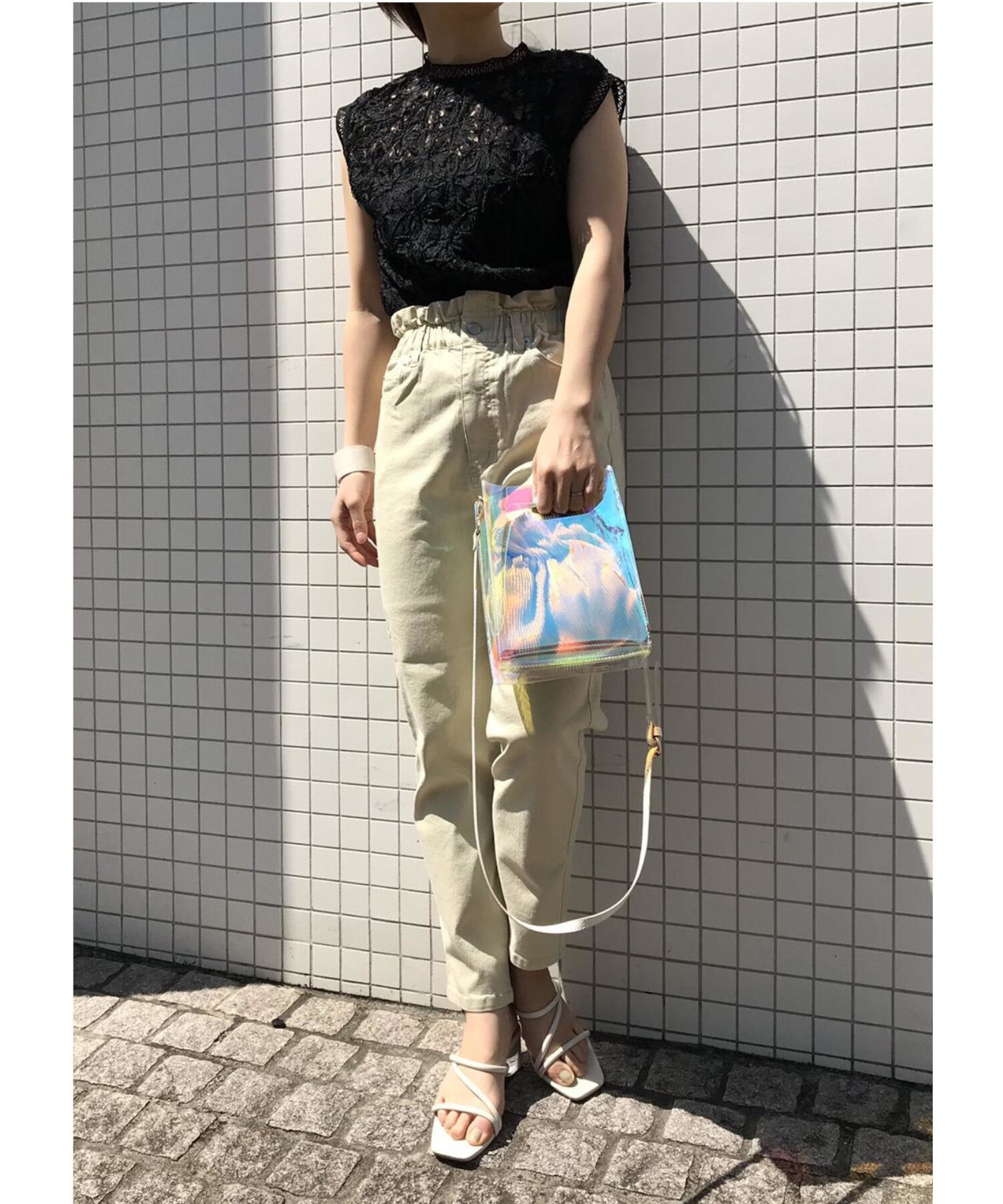 Juze「クリアヒールナローアシメサンダル」|サンダル|