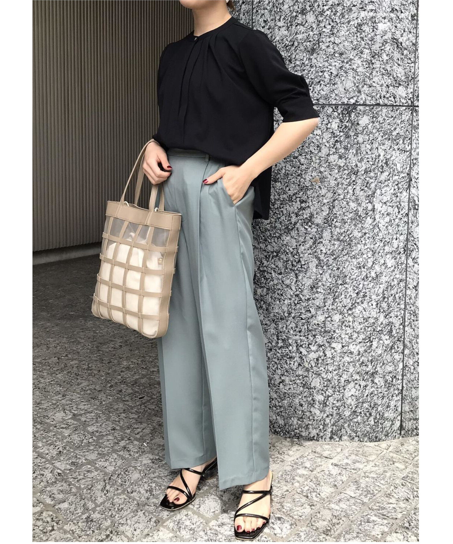 Juze「クリアヒールナローアシメサンダル」|サンダル|