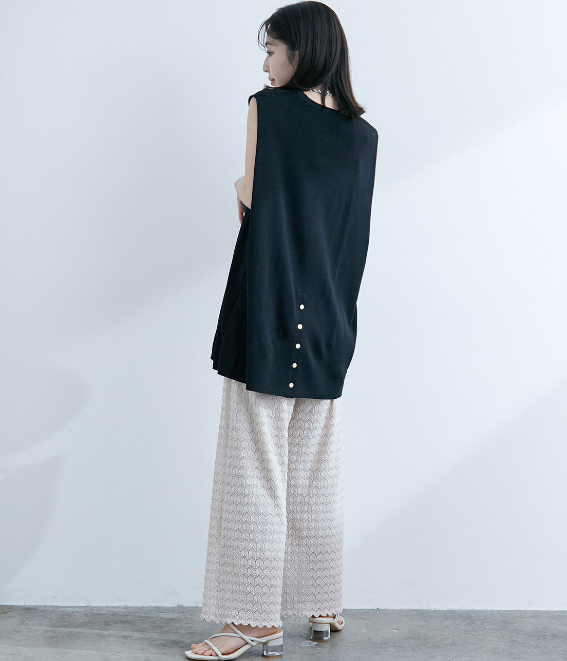 VIS「【TV着用】バックデザイン肩タックチュニックプルオーバー」|その他|