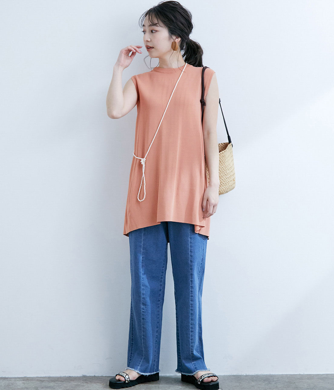 VIS「【TV着用】バックデザイン肩タックチュニックプルオーバー」|その他|