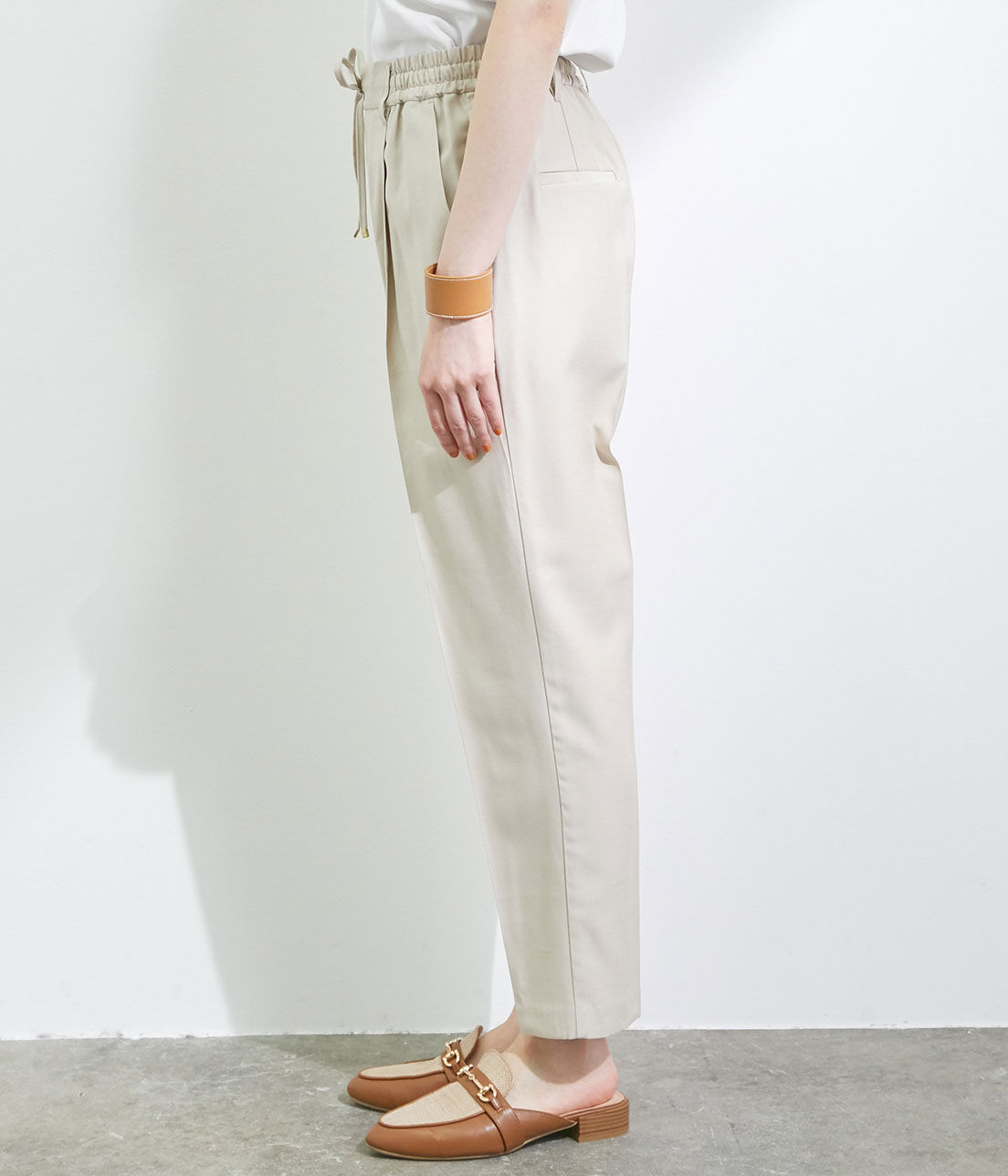 VIS「【新色追加】【接触冷感・洗える】リネンライクイージーパンツ【セットアップ対応】」|スラックス|