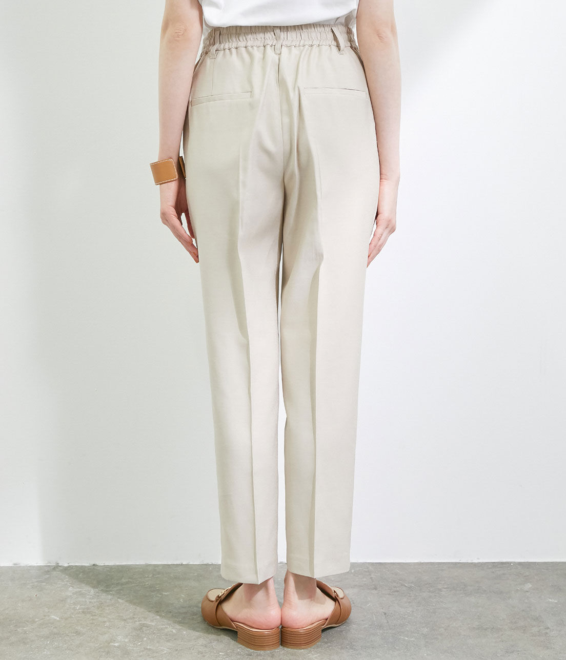 VIS「【新色追加】【接触冷感・洗える】リネンライクイージーパンツ【セットアップ対応】」|スラックス|