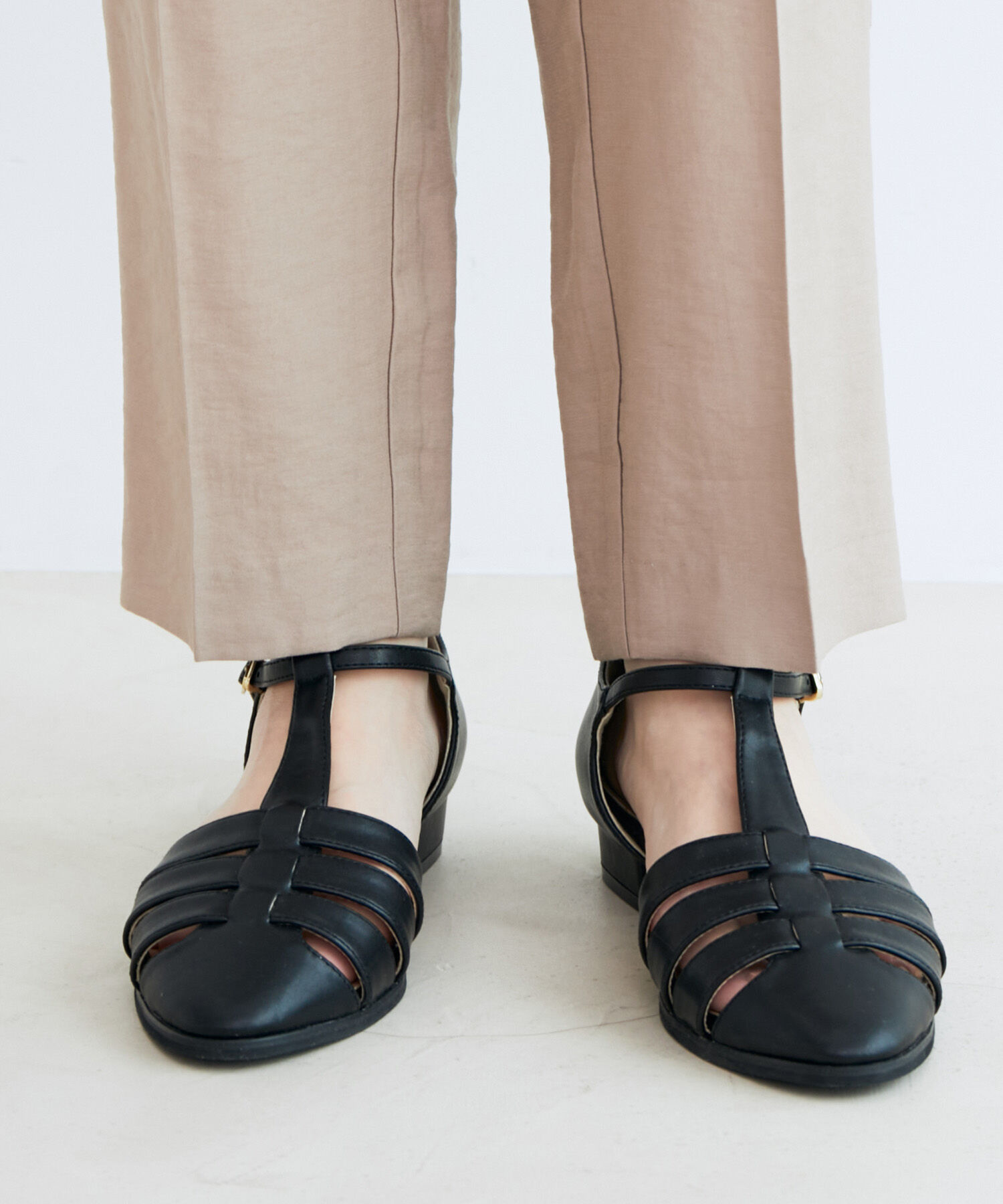 VIS「【新色追加】【接触冷感・洗える】リネンライクイージーパンツ【セットアップ対応】」|スラックス|