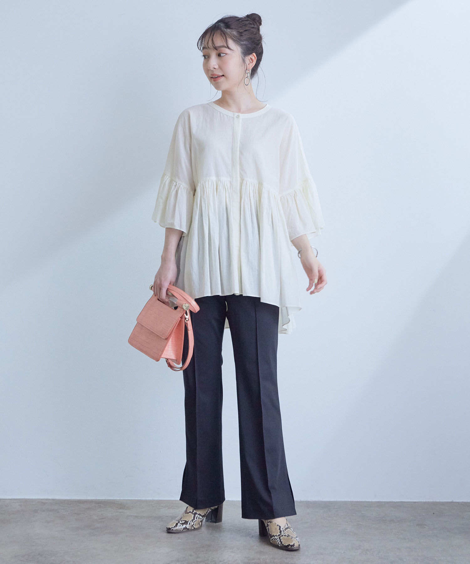 VIS「【TV着用】【接触冷感】クールビューティフレアパンツ」|その他|