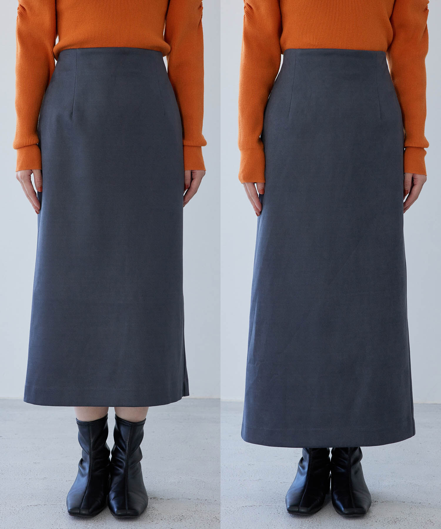 VIS「【選べる着丈】程よいストレッチ感。ベロアタッチタイトスカート」|スカート|