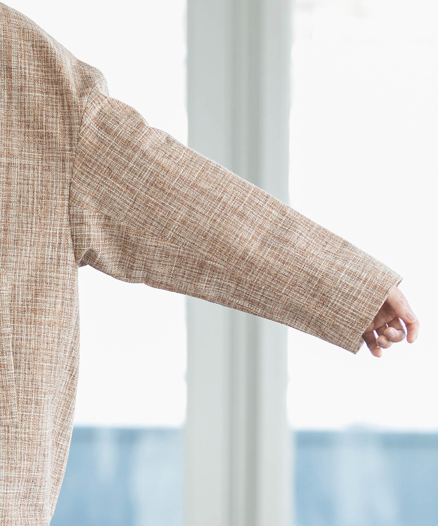 VIS「【セットアップ対応】カラーツイードゆるジャコット」|チェスターコート|