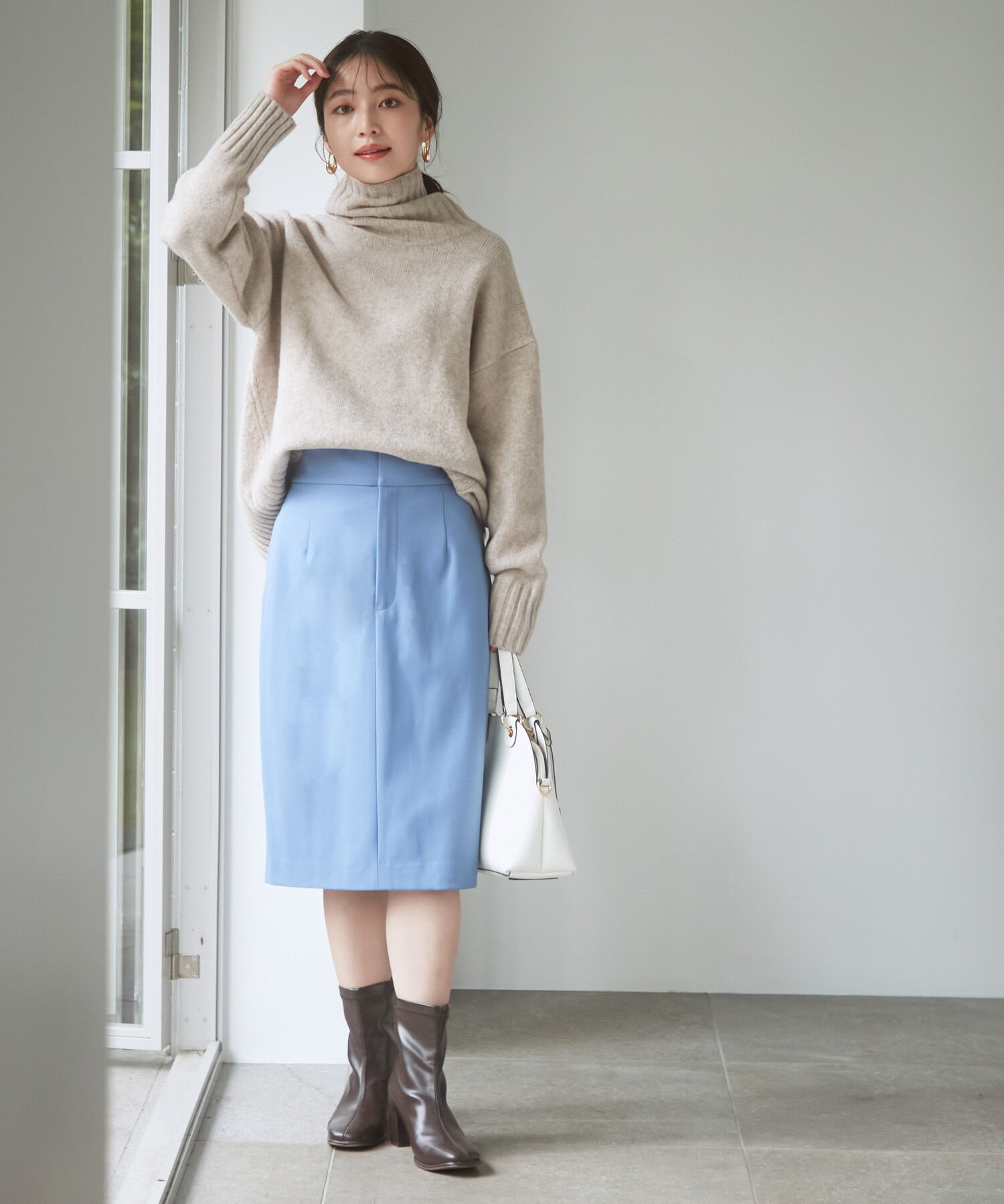 VIS「【HOT BEAUTY STRETCH】暖かく動きやすいタイトスカート」|スカート|