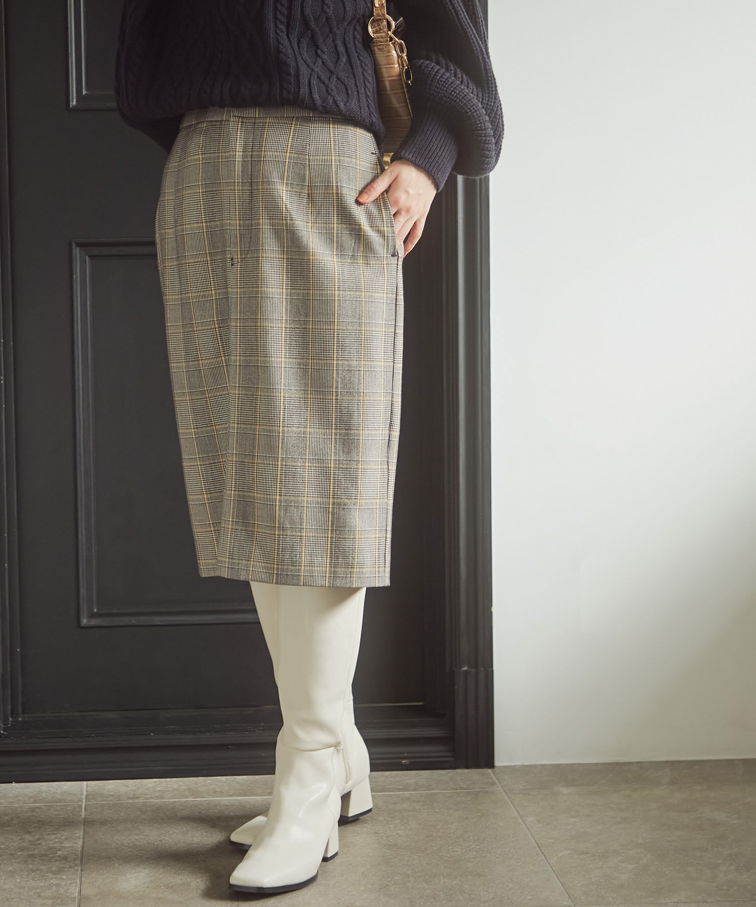 VIS「【HOT BEAUTY STRETCH】暖かく動きやすいタイトスカート」|スカート|