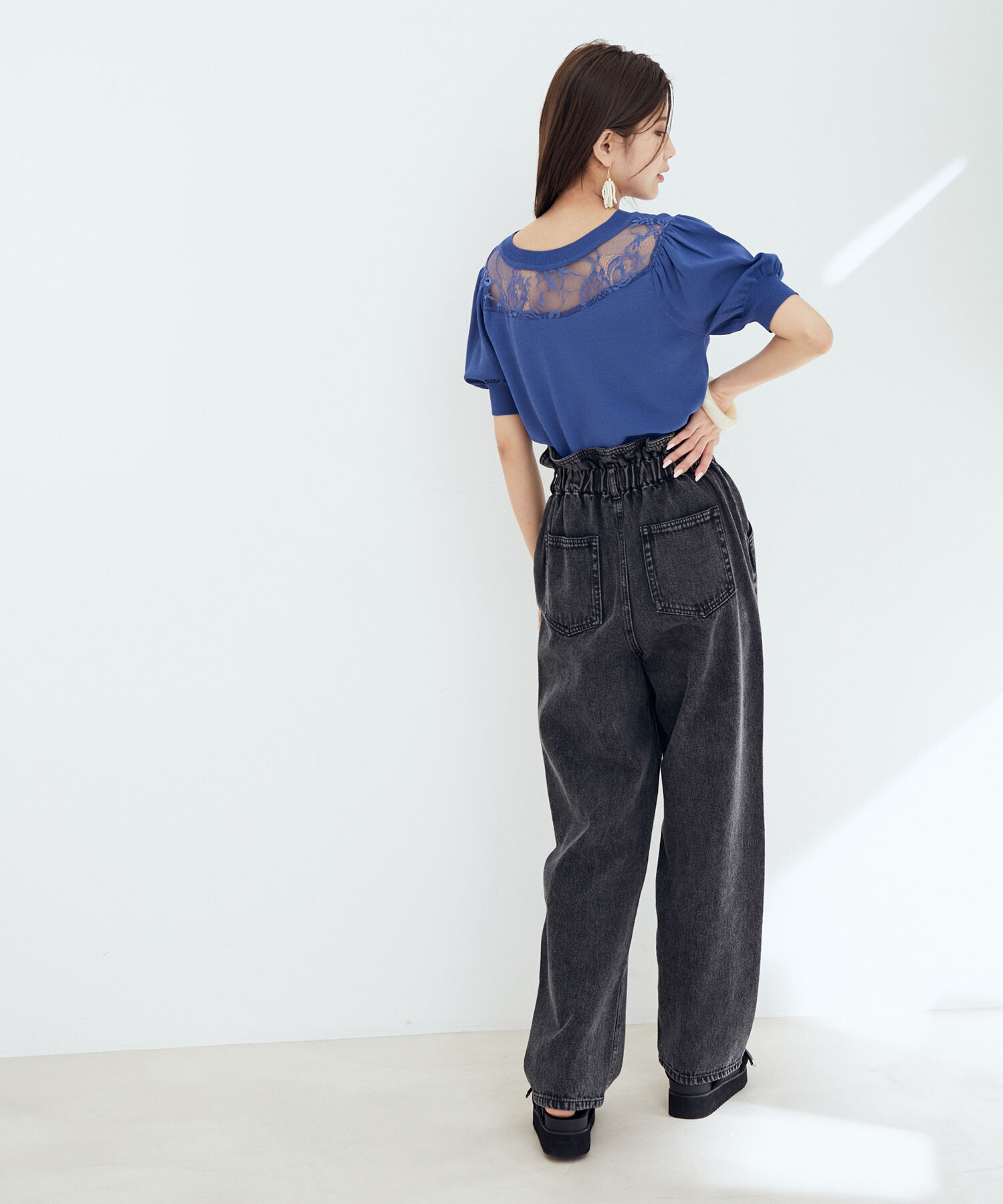 vis-a-vis「【WEB限定】前後2WAYレースコンビニット」|ニット・セーター|