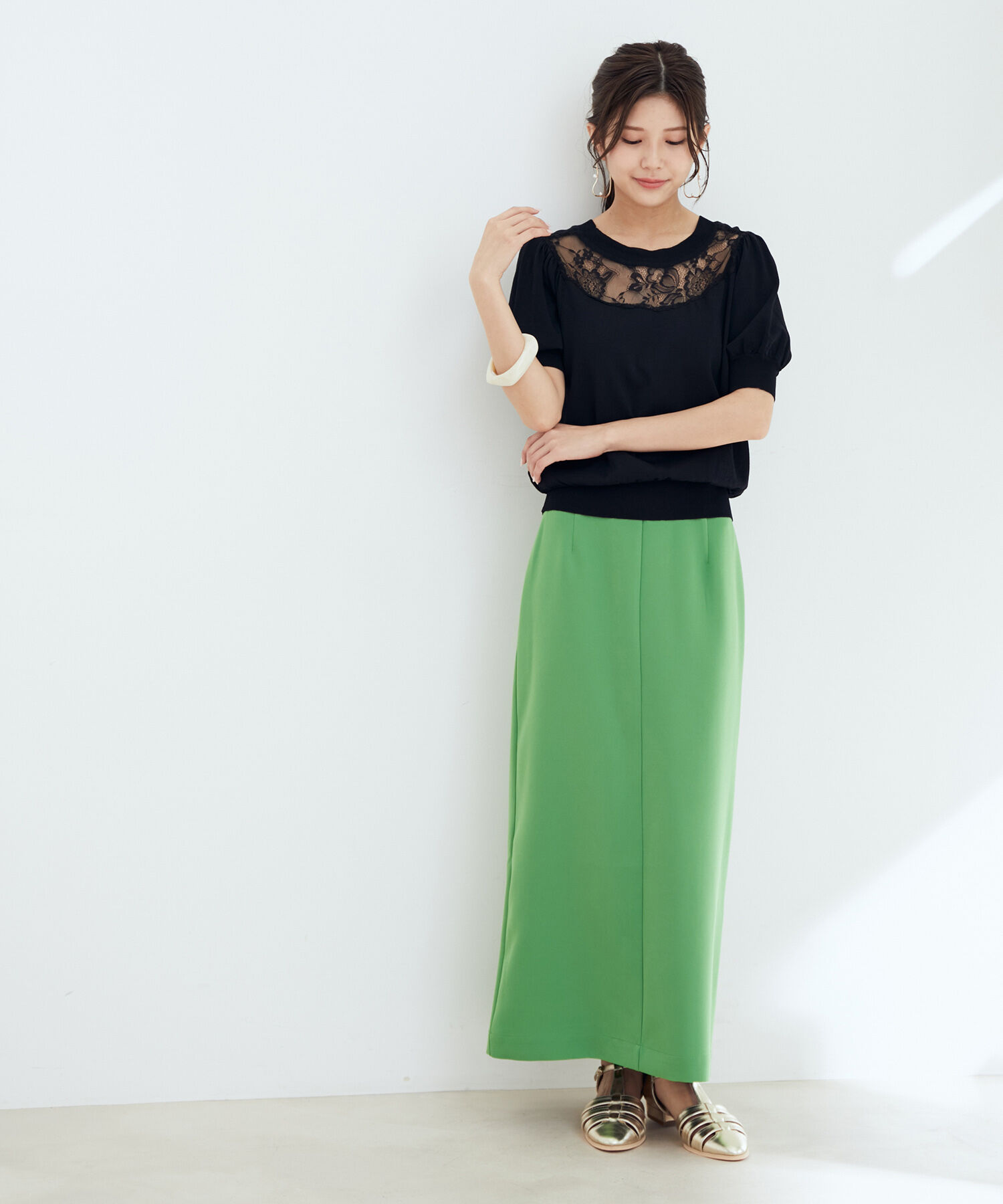 vis-a-vis「【WEB限定】前後2WAYレースコンビニット」|ニット・セーター|