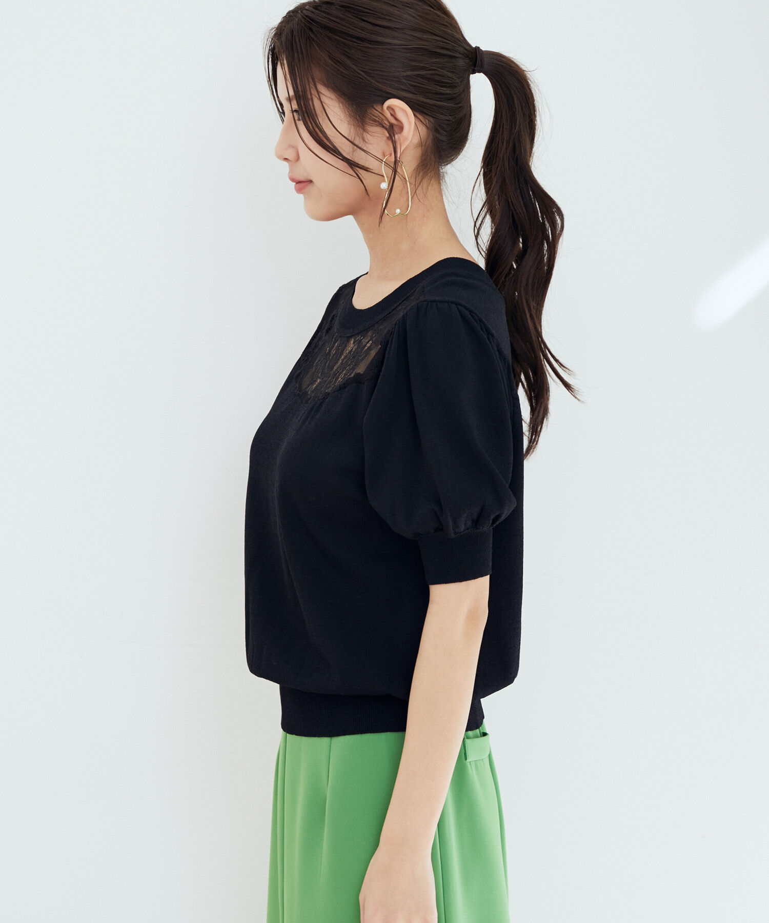 vis-a-vis「【WEB限定】前後2WAYレースコンビニット」|ニット・セーター|