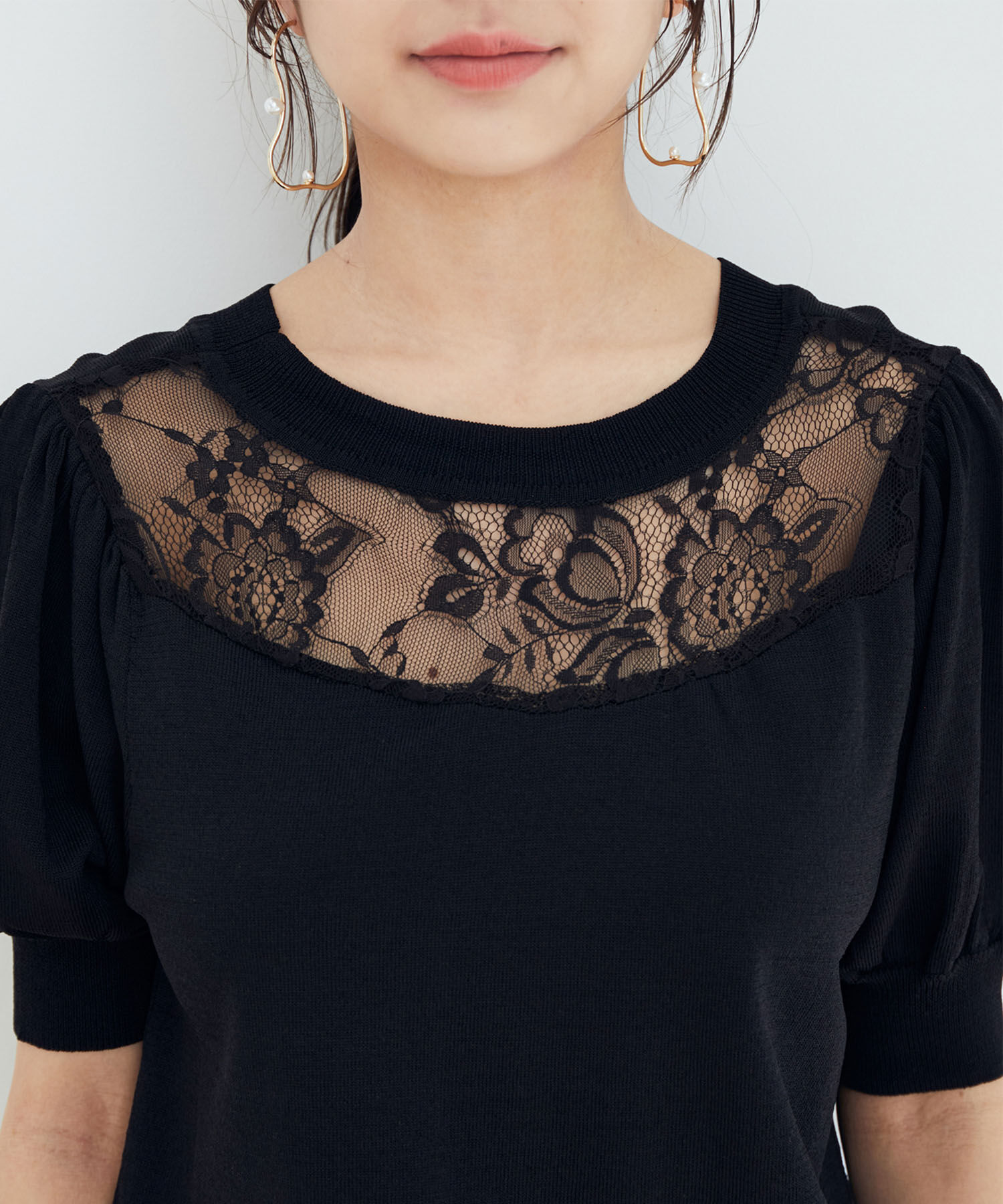 vis-a-vis「【WEB限定】前後2WAYレースコンビニット」|ニット・セーター|